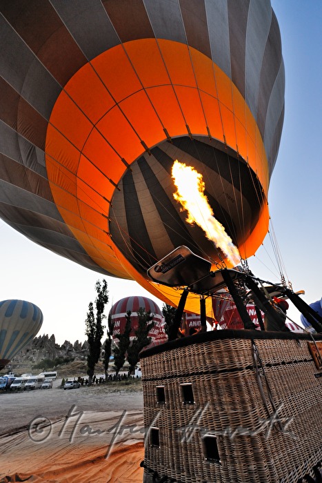 hot-air balloons at the take-off site