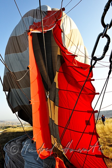 hot-air balloons at the take-off site