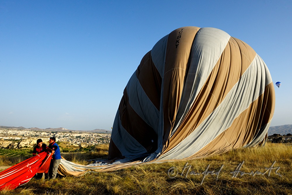 hot-air balloons after landing