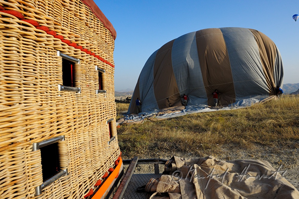 hot-air balloons after landing