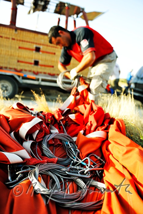 hot-air balloons after landing