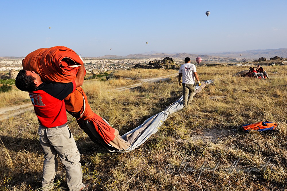 hot-air balloons after landing