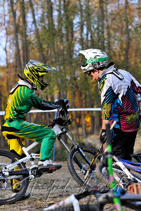 racing cyclists during a break
