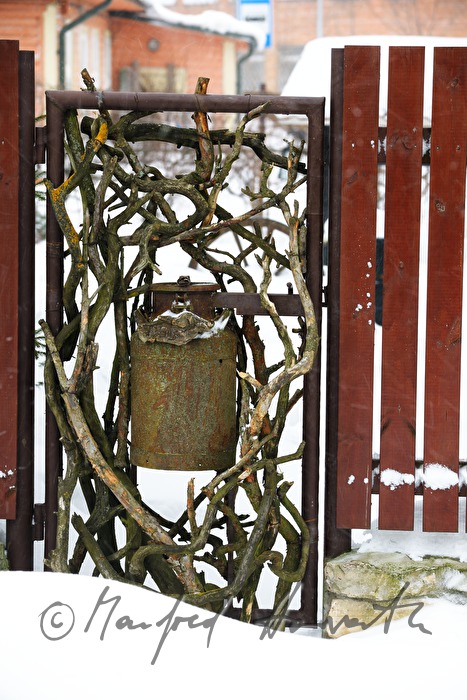 private house with inventive fence