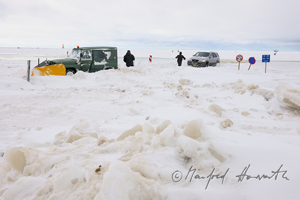 stuck van being hauled off