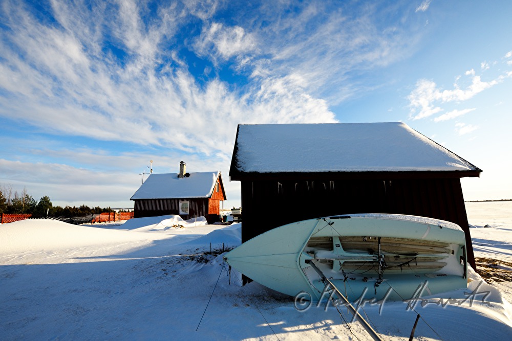 snowed under boat house