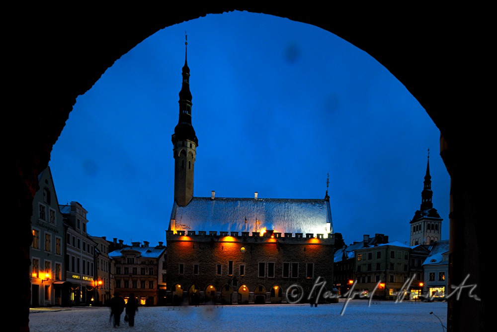 main square with town hall and Church of St. Nicholas