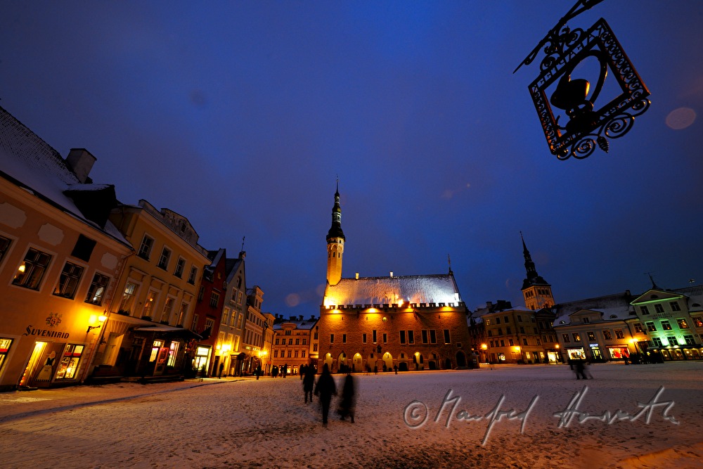 main square with town hall and Church of St. Nicholas