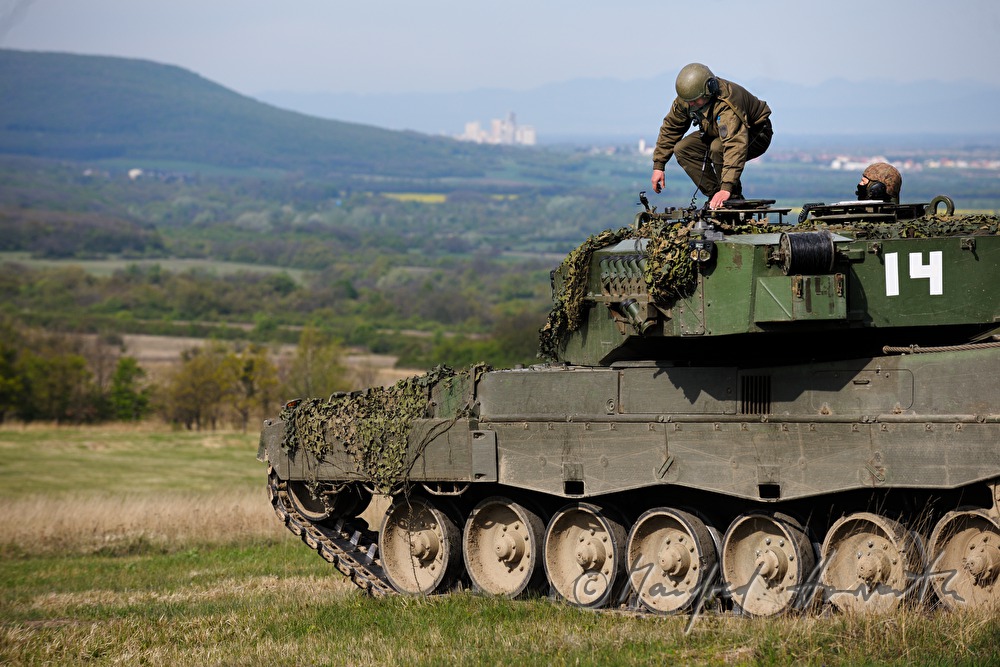 tank of the Austrian Armed Forces during a field maneuver