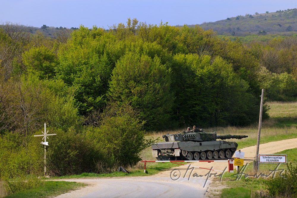 tank of the Austrian Armed Forces during a field maneuver