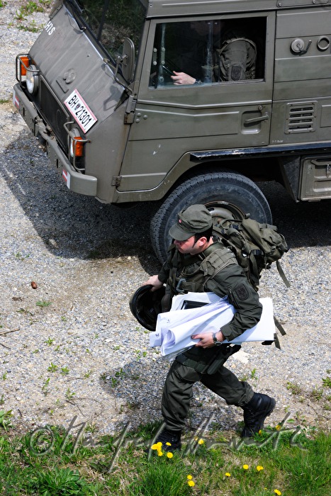 soldier of the Austrian Armed Forces during a field maneuver