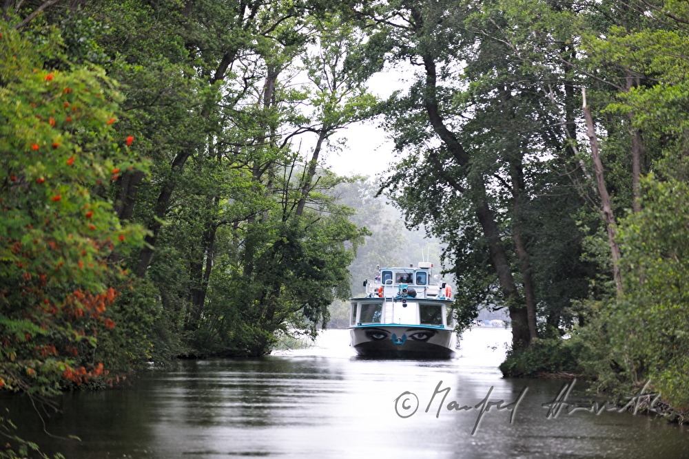passenger ferry in a small channel near the Müritz
