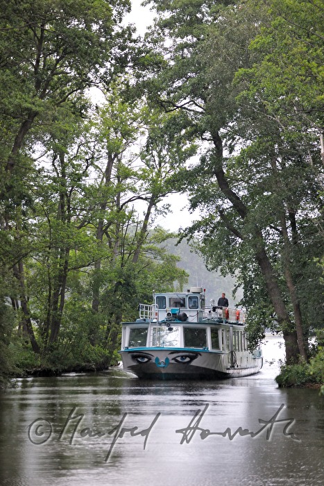 passenger ferry in a small channel near the Müritz