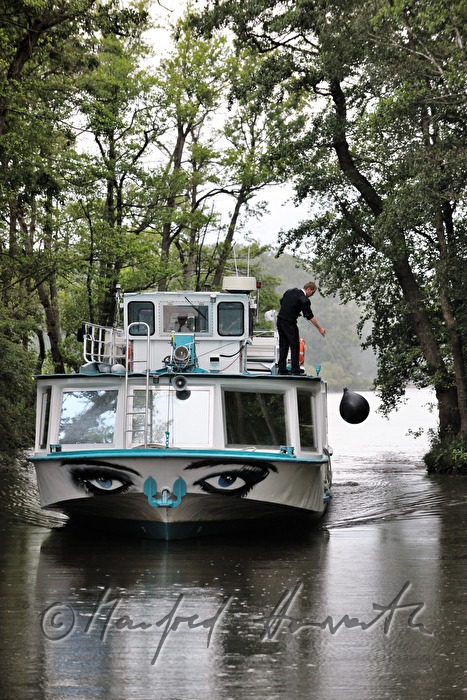 passenger ferry in a small channel near the Müritz
