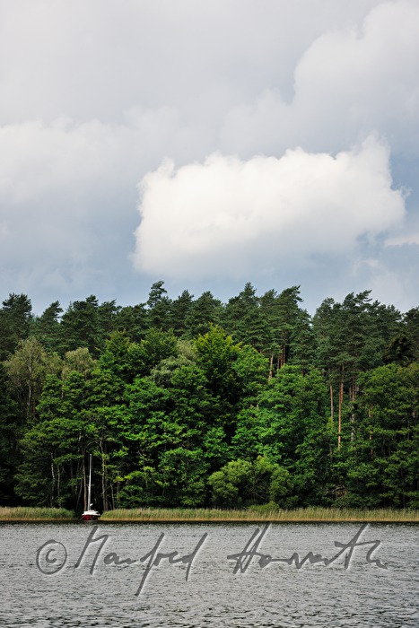 sailing boats anchoring on the shore of the Müritz