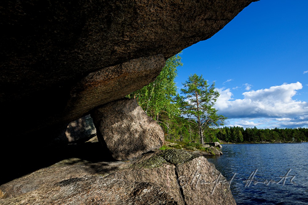 granite rock near a lake