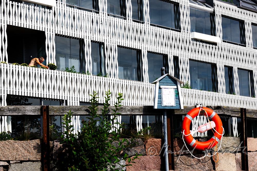 residential house with metal front near the beach