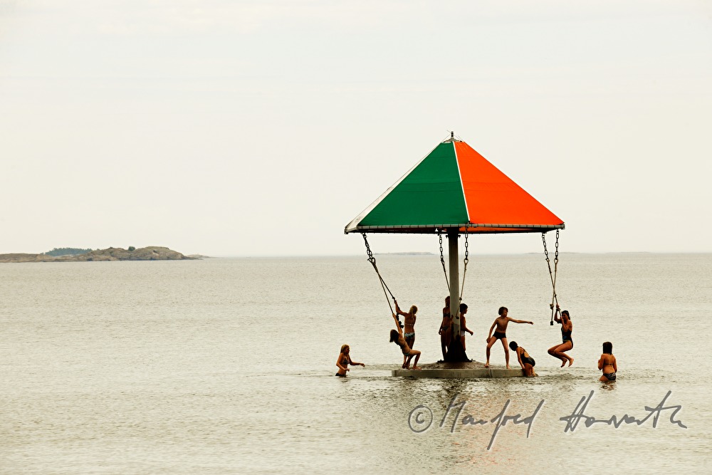 water carousel on the beach