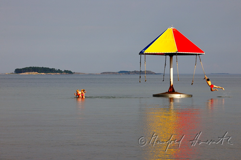 water carousel on the beach