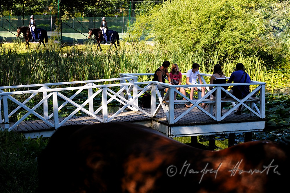 warm up in the park before the race