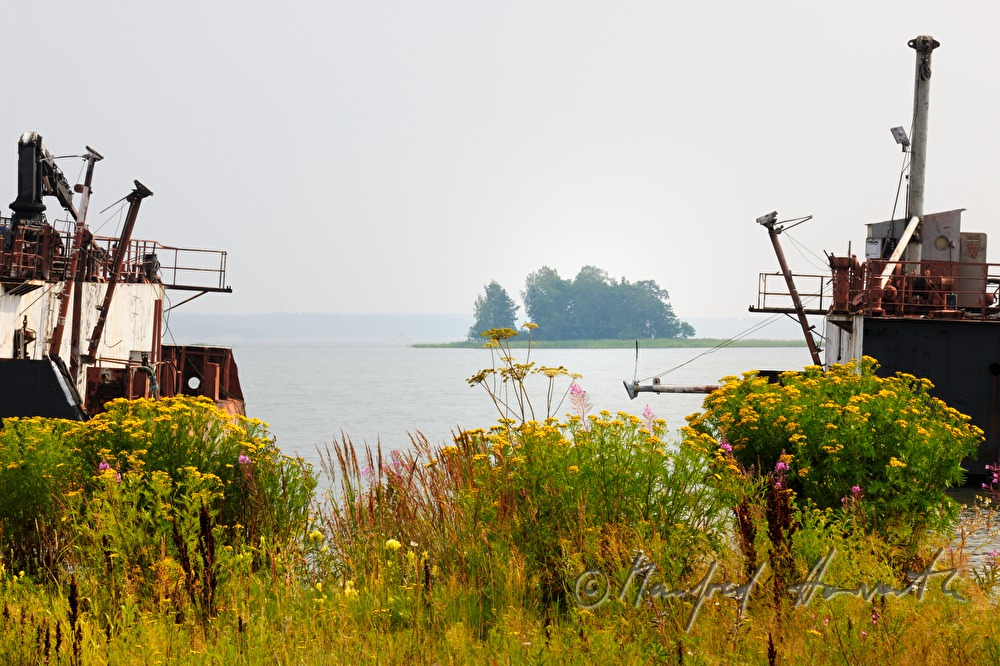 ship graveyard and small island