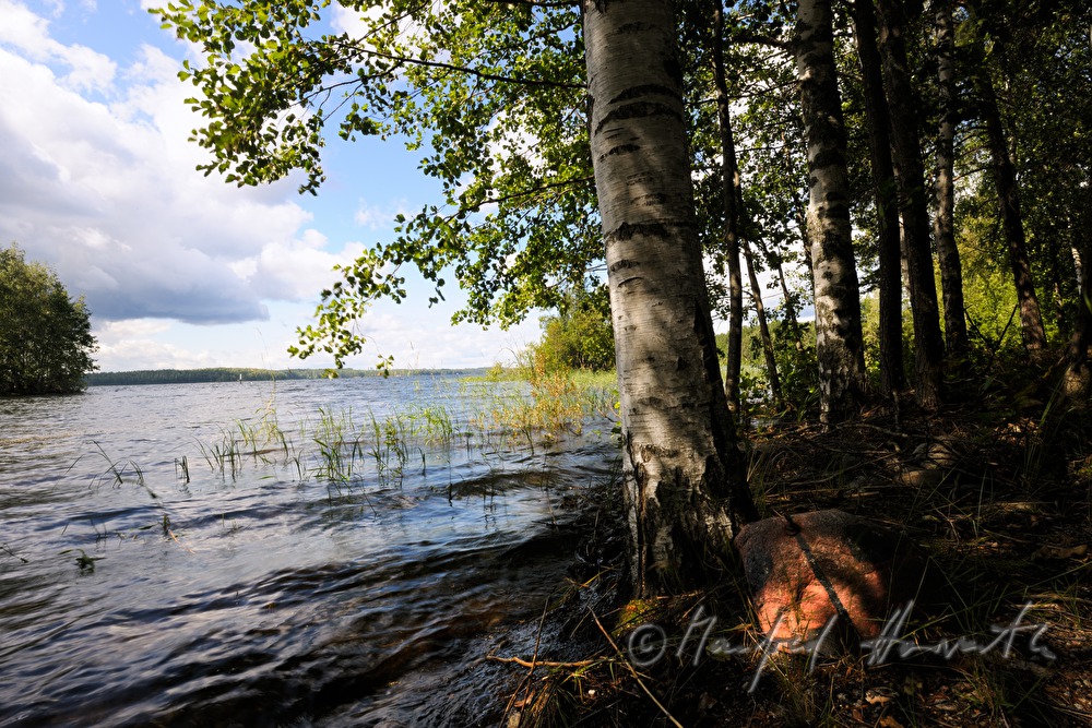 red anchor stone at Lake Pihlajavesi