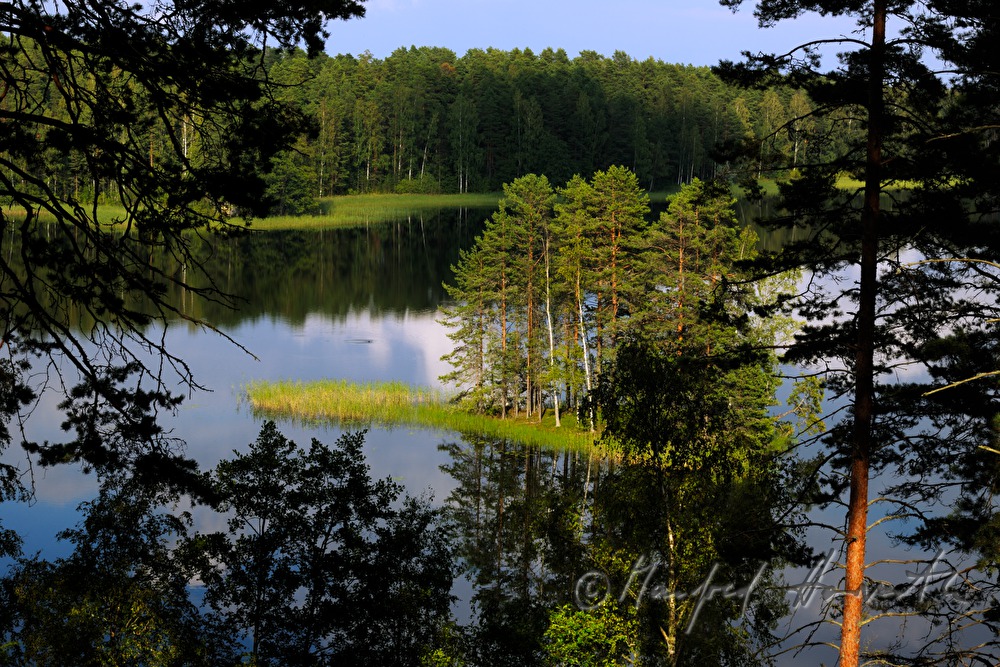 small island in the lake Pihlajavesi