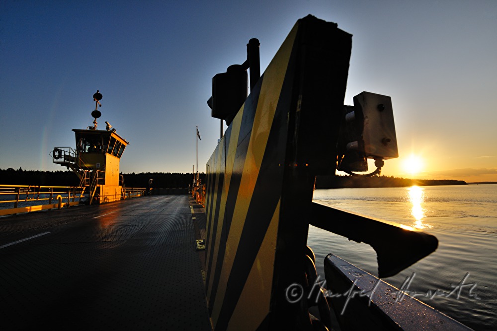 barrier on the pantoon of the car ferry