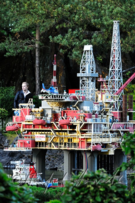 miniature offshore oil rig built of Lego