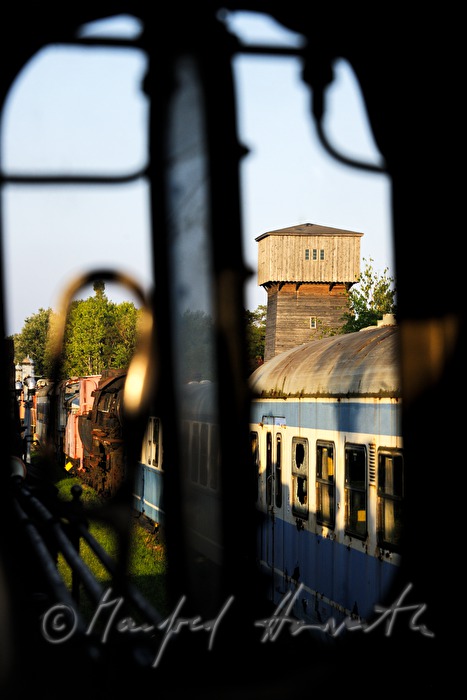water tower and window of steam engine