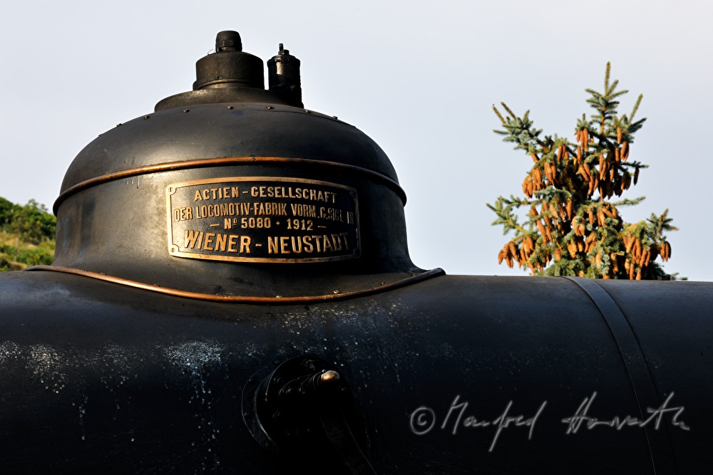detail of a steam locomotive made in 1912