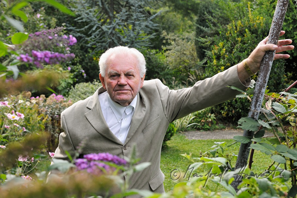retiree Mister Feichtinger in his garden