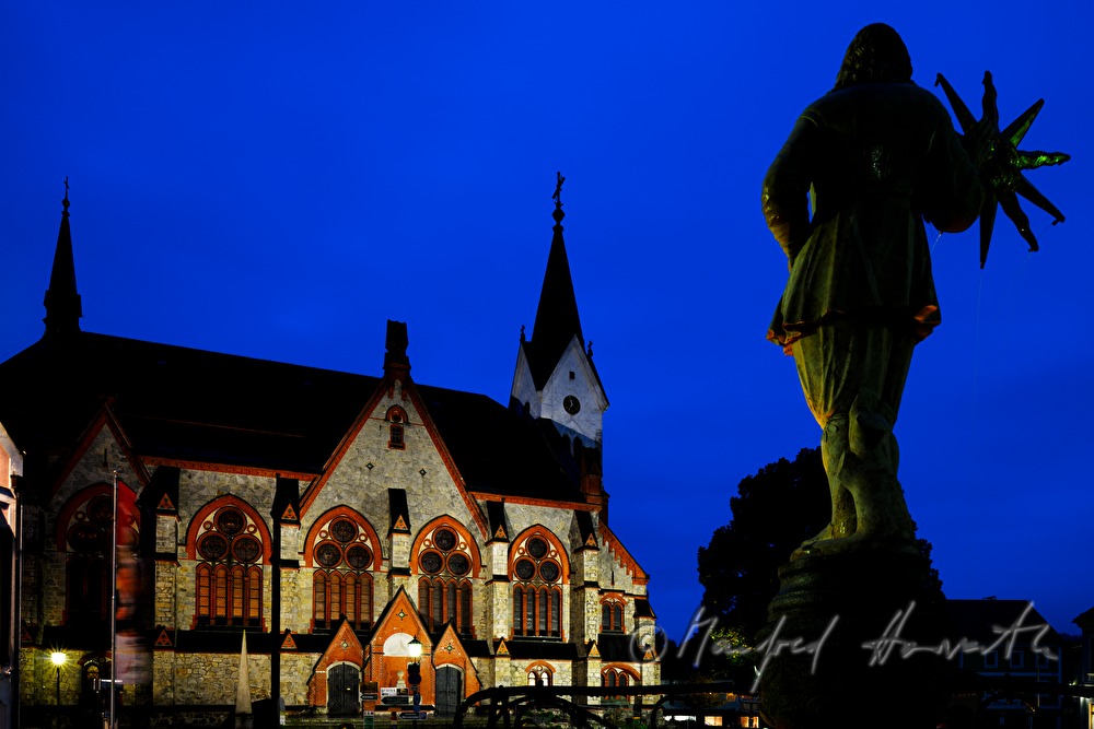 church of Saint Johannes and fountain