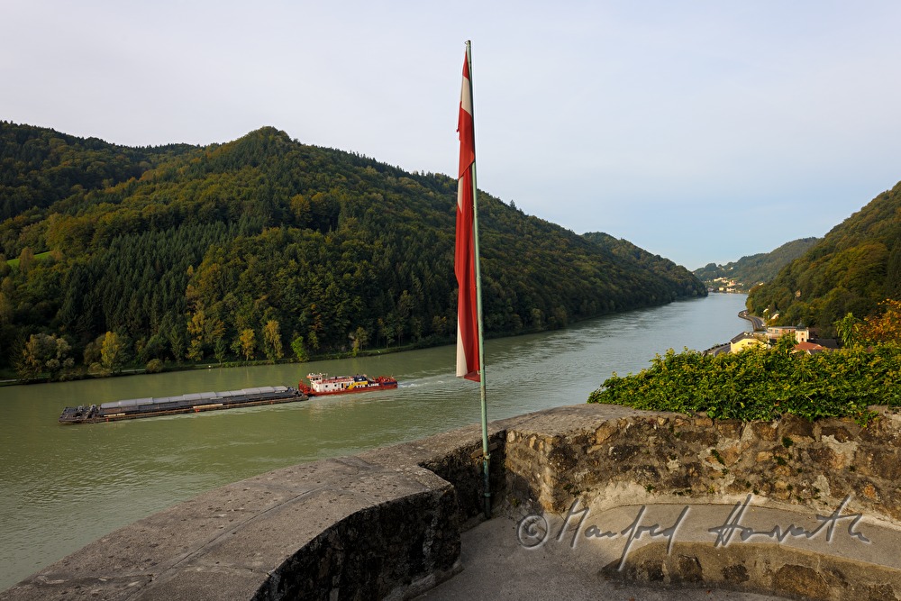 view from the Mautturm to the Danube
