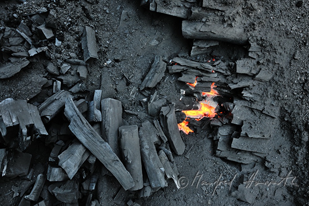 making of charcoal at charburner Wieser