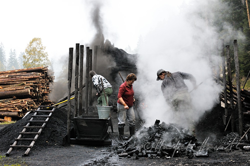 making of charcoal at charburner Wieser