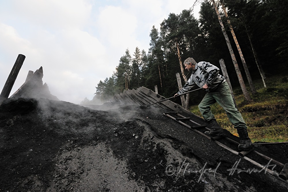 making of charcoal at charburner Wieser