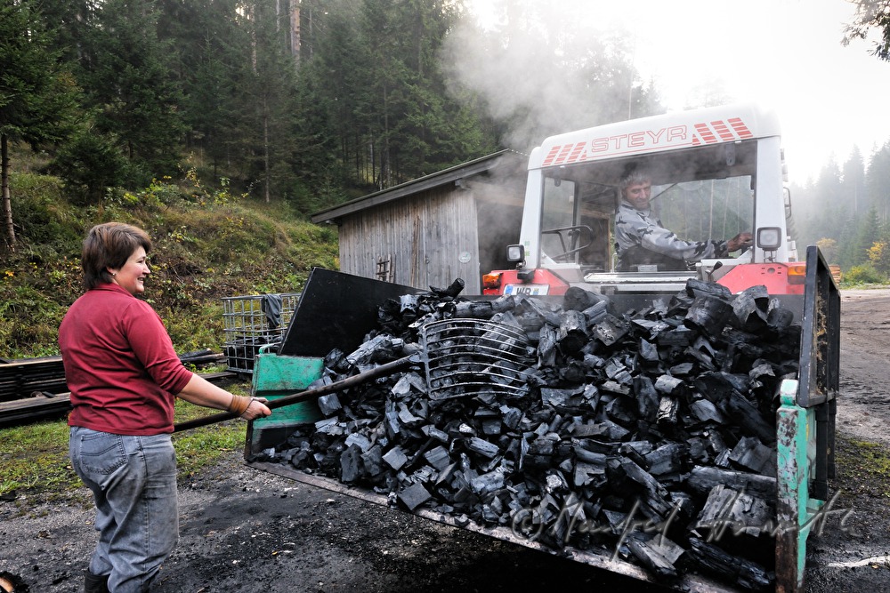 making of charcoal at charburner Wieser