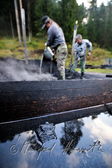 making of charcoal at charburner Wieser