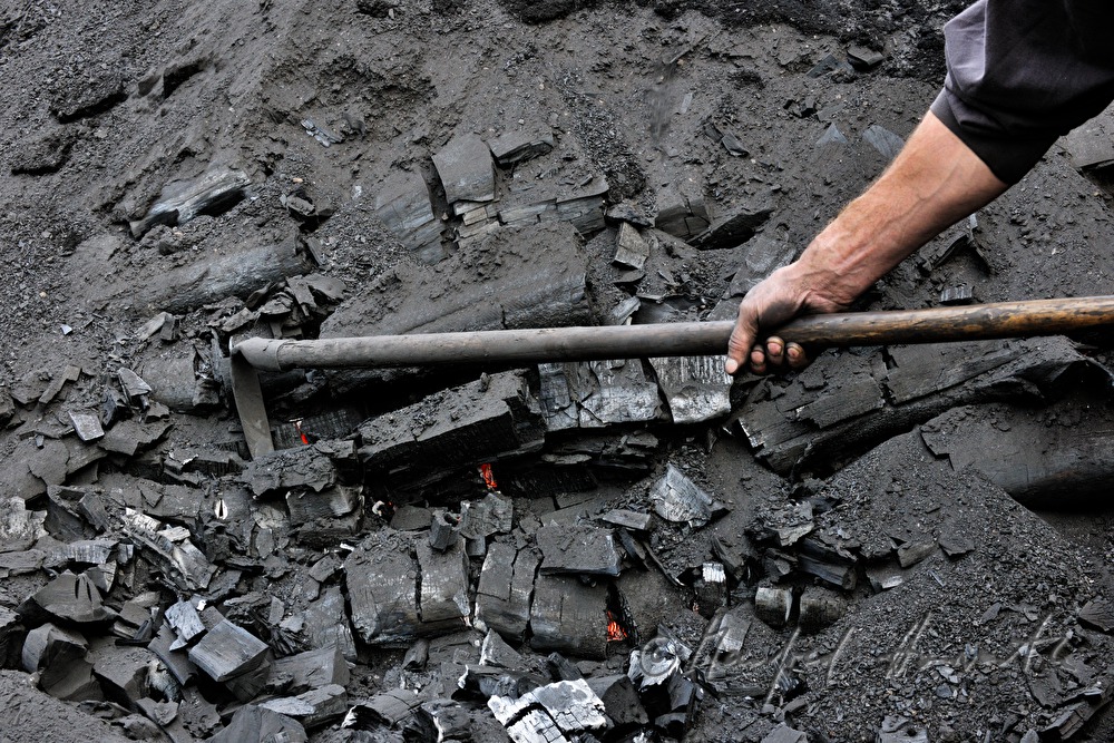 making of charcoal at charburner Wieser