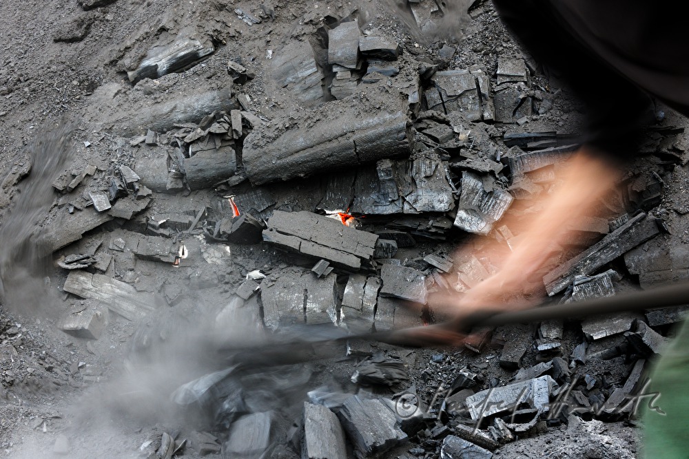 making of charcoal at charburner Wieser