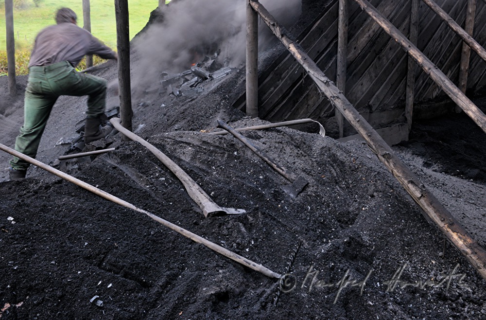 making of charcoal at charburner Wieser