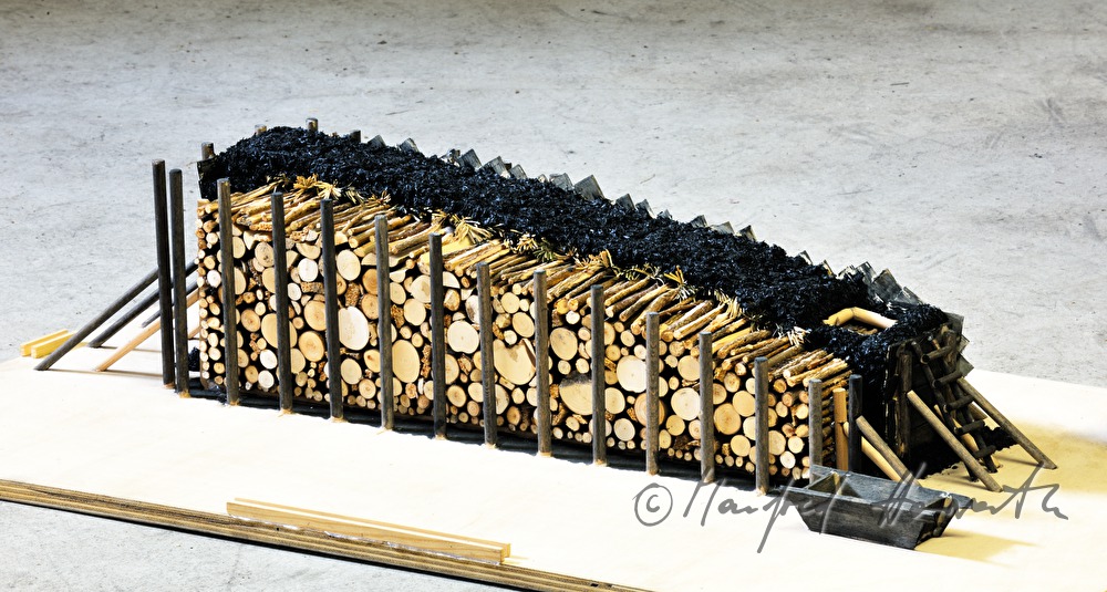 model of a charcoal kiln at charburner Wieser's