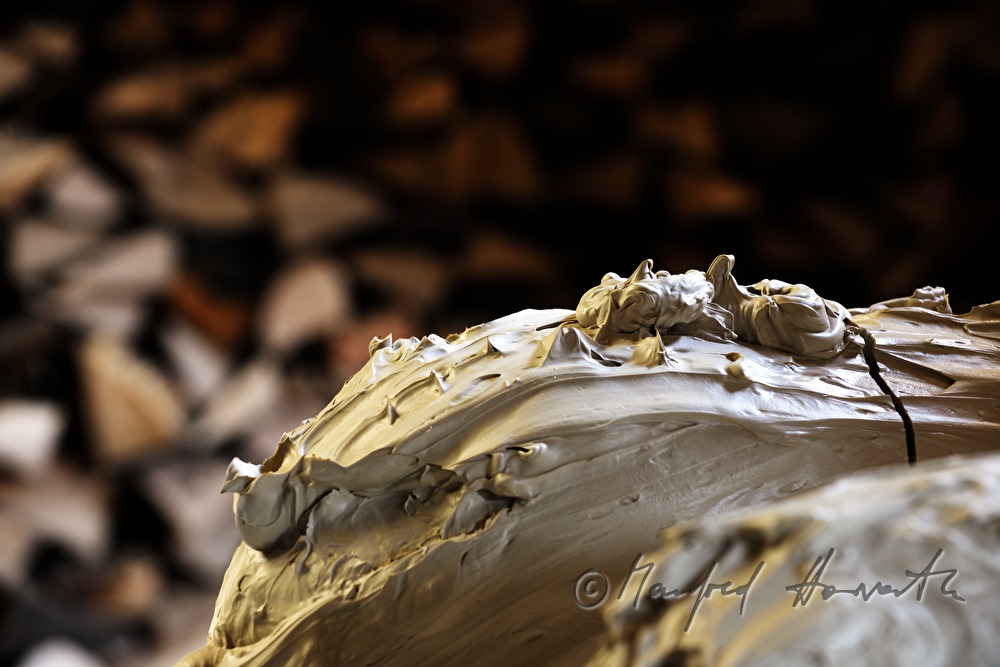 clay in the workshop of ceramist Josef Wieser