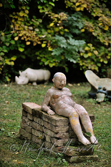 sculptures at the workshop of ceramist Gundi Dietz