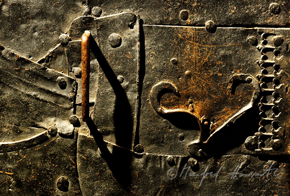 iron-shod entrance door from the 15 th century
