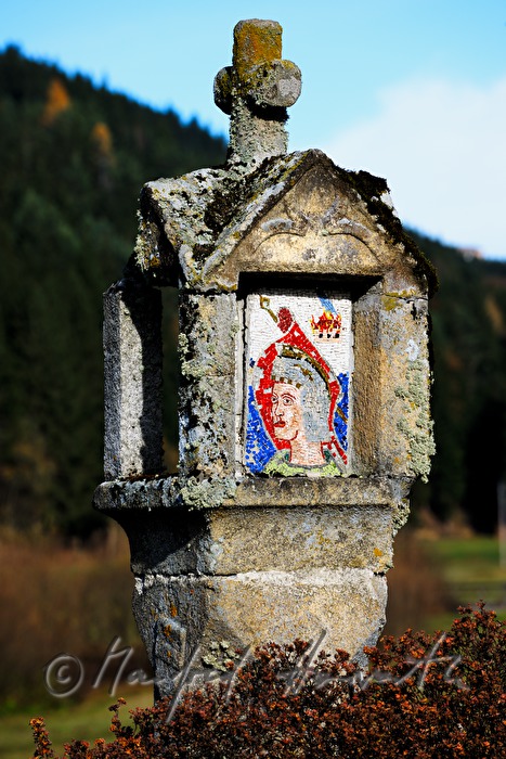 wayside shrine showing a knight