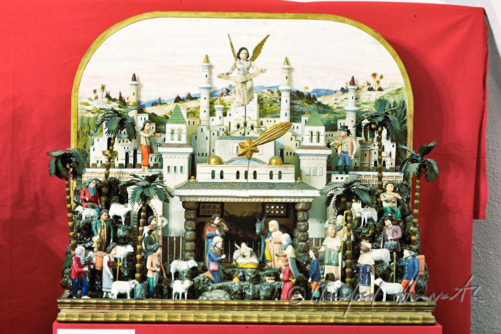 deatil of a Bavarian crib from approx. 1980