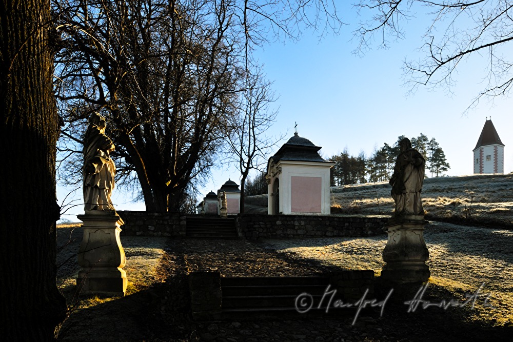 baroque cloister on a hill near the monastery