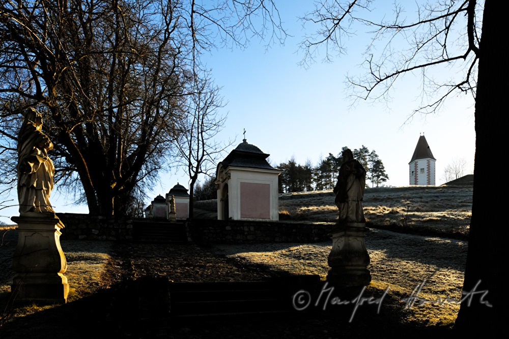 baroque cloister on a hill near the monastery